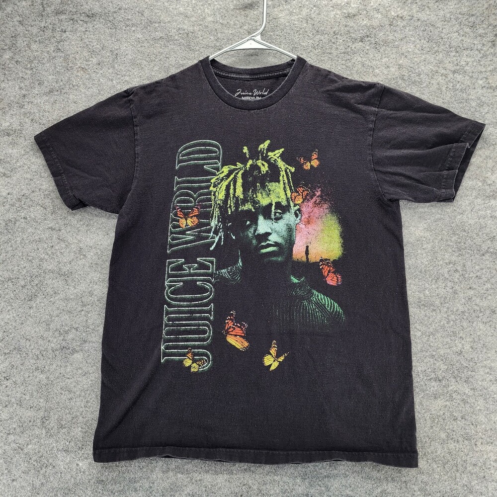 Juice Wrld Shirt Mens Medium Short Sleeve Black Rap Tee